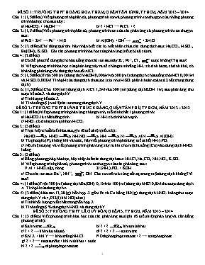 3 Đề kiểm tra học kỳ I môn Hóa học Lớp 11 - Năm học 2013-2014